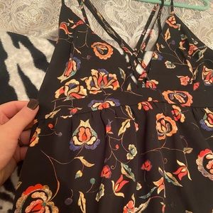 Long black floral dress